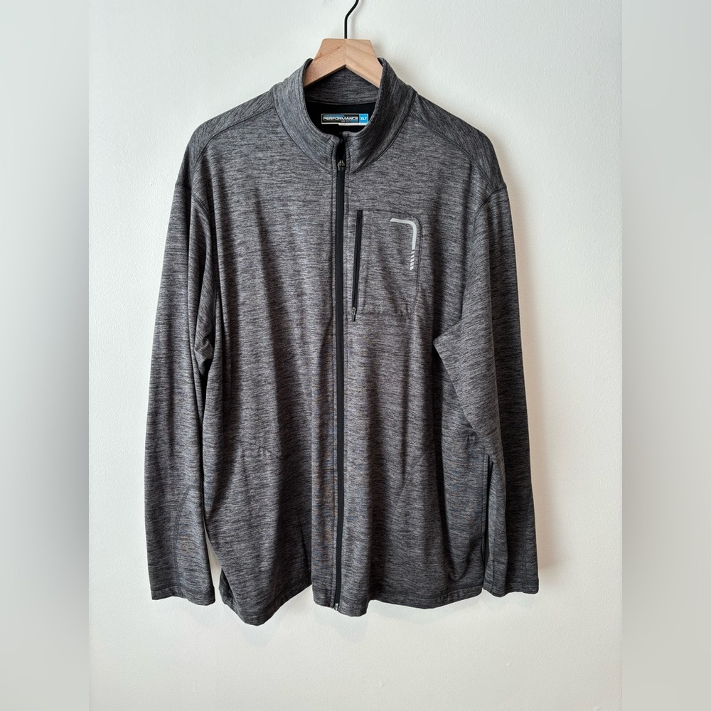 Roundtree & Yorke Men’s Performance Athletic Gray Jacket in Size XL Tall